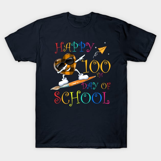 Cute Heart Happy 100th Day Of School Shirt For Kids Student T-Shirt by hoppeaissam